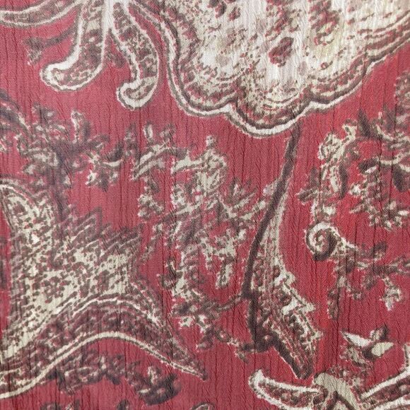 Jones & Co Women's Red Paisley Floral Button Up Shirt Size 20W Ruffle Boho Flowy - Picture 11 of 11